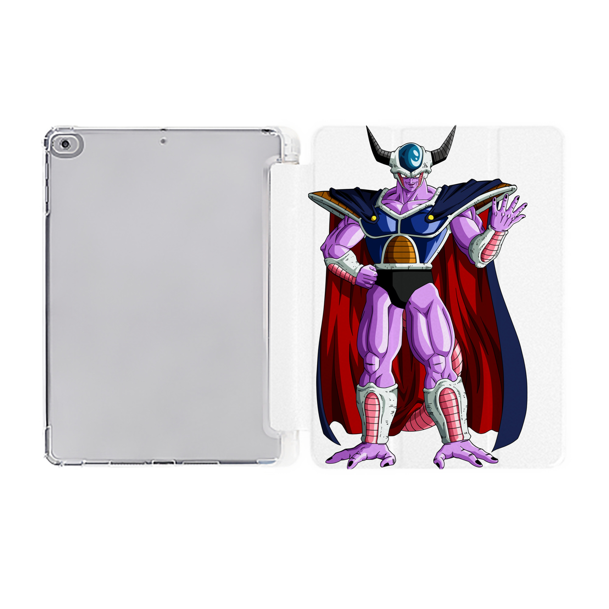（画像用） ドラゴンボール コルド大王 DRAGON BALL King Cold IPad ケース ペン収納付き 三つ折りスタンド PUレザー×シリコン 対応機種9.5/10.5/10.9インチ